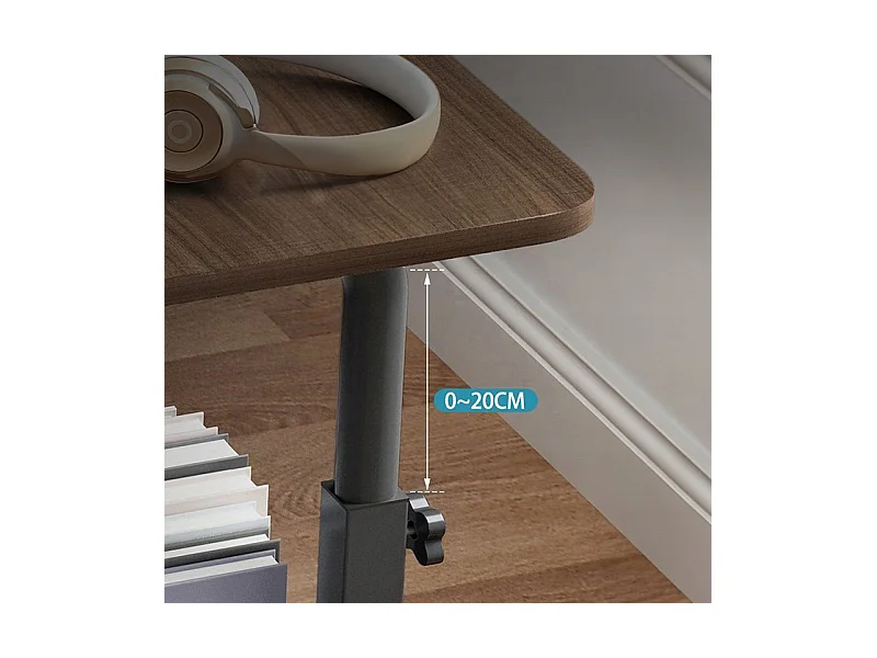 Table portable sur roulettes bureau de chevet mobile réglable en hauteur