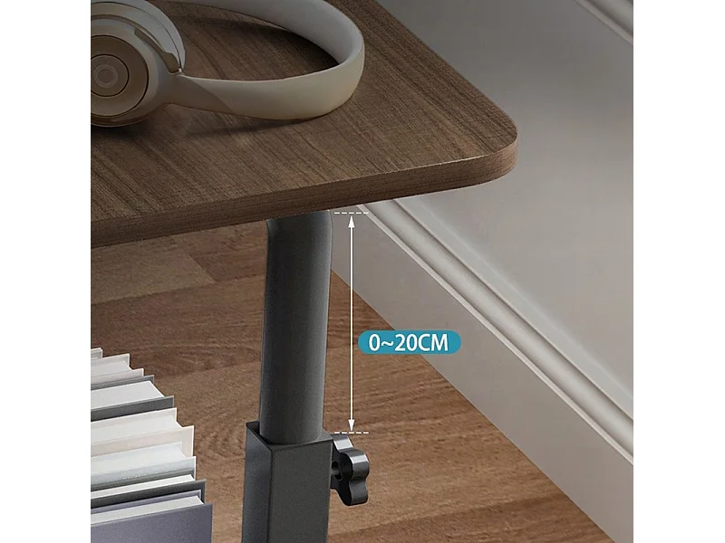 Tavolo per computer portatile su ruote scrivania mobile da letto regolabile in altezza