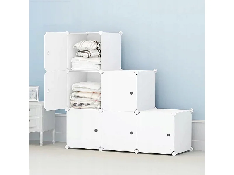 Roupeiro modular grande branco espaçoso xxl para roupa prateleiras varão