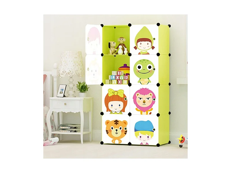 Armoire modulaire 5 étagères bibliothèque armoire à poteaux blanc