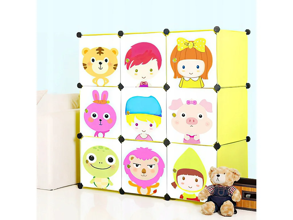 ARMOIRE MODULAIRE ÉTAGÈRE GARDE-ROBE POUR ENFANTS POUR JOUETS VÊTEMENTS COLORÉE XXL