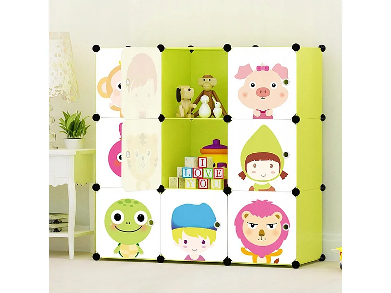 ARMOIRE MODULAIRE ÉTAGÈRE GARDE-ROBE POUR ENFANTS POUR JOUETS VÊTEMENTS COLORÉE XXL