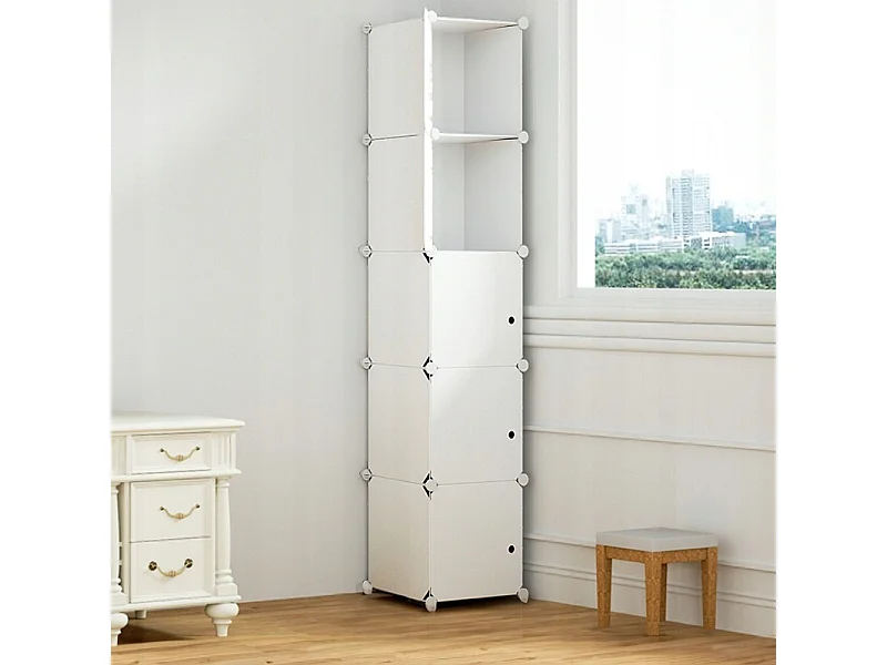 Roupeiro modular 5 prateleiras estante de livros roupeiro de varão branco