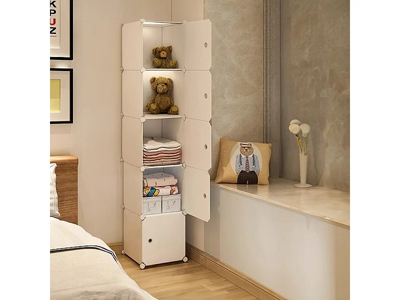 Roupeiro modular 5 prateleiras estante de livros roupeiro de varão branco