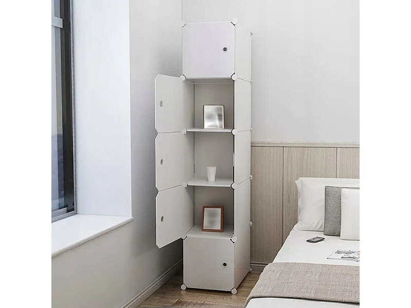 Roupeiro modular 5 prateleiras estante de livros roupeiro de varão branco