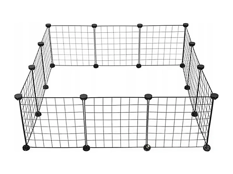 Corral metálico negro para perro gato cachorro conejo 108 cm