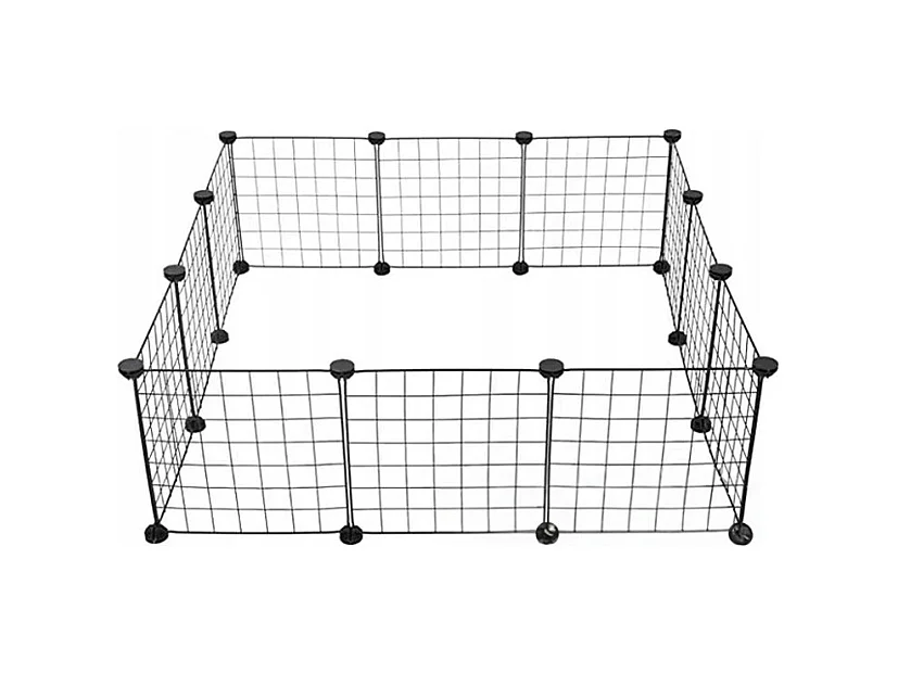 Enclos en métal noir pour chien chat chiot lapin 108 cm