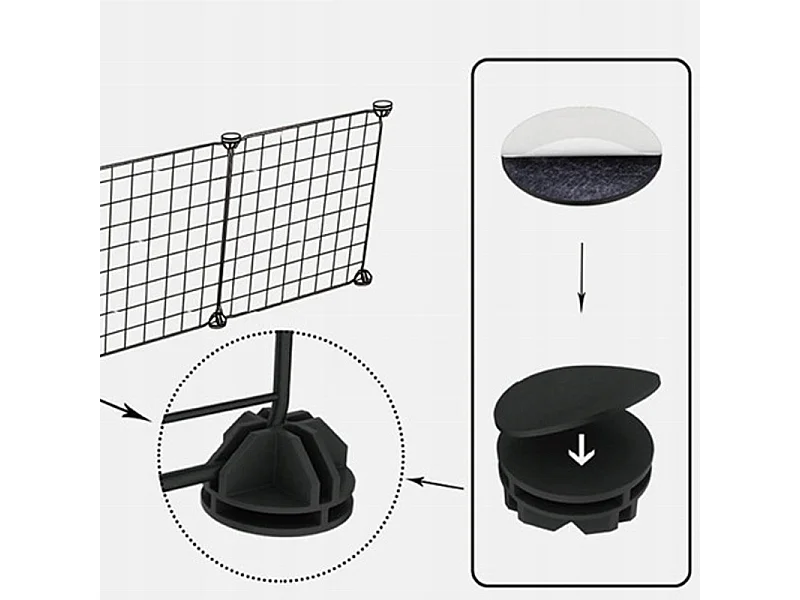 Enclos en métal noir pour chien chat chiot lapin 108 cm