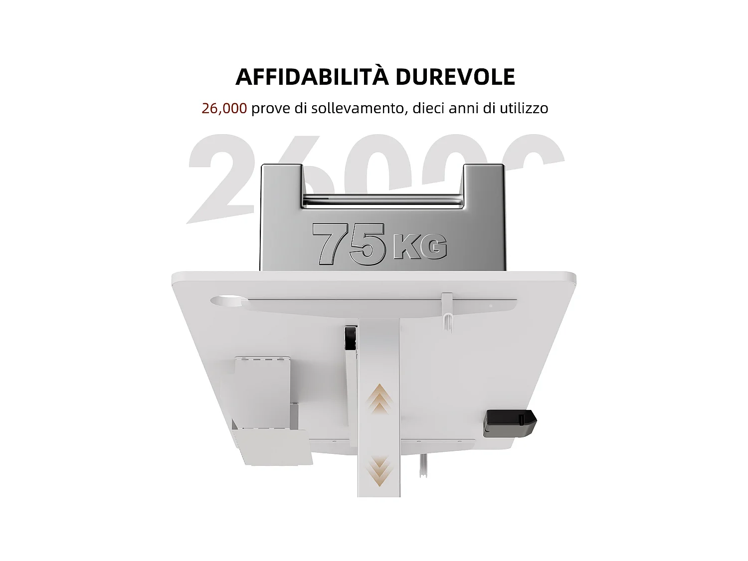 Scrivania elettrica regolabile in altezza 120x60cm–Memoria e sistema anti-collisione – Porte USB-A e Tipo-C – Colore bianco