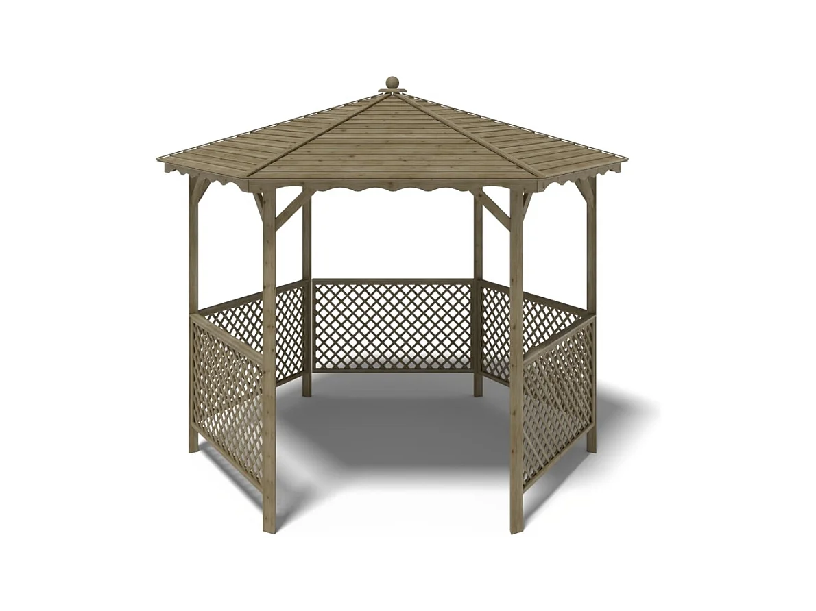 Gazebo da giardino tettoia parasole 3.38x2.79 m – Impregnato - ALT140 - ALTANKA