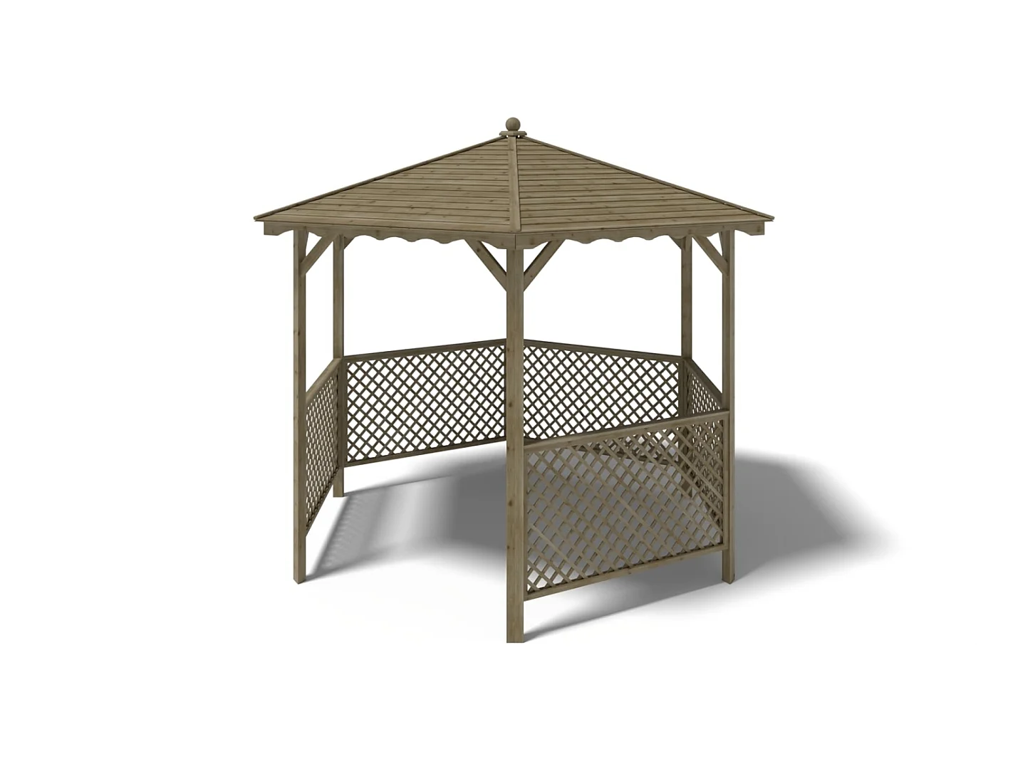 Gazebo da giardino tettoia parasole 3.38x2.79 m – Impregnato - ALT140 - ALTANKA
