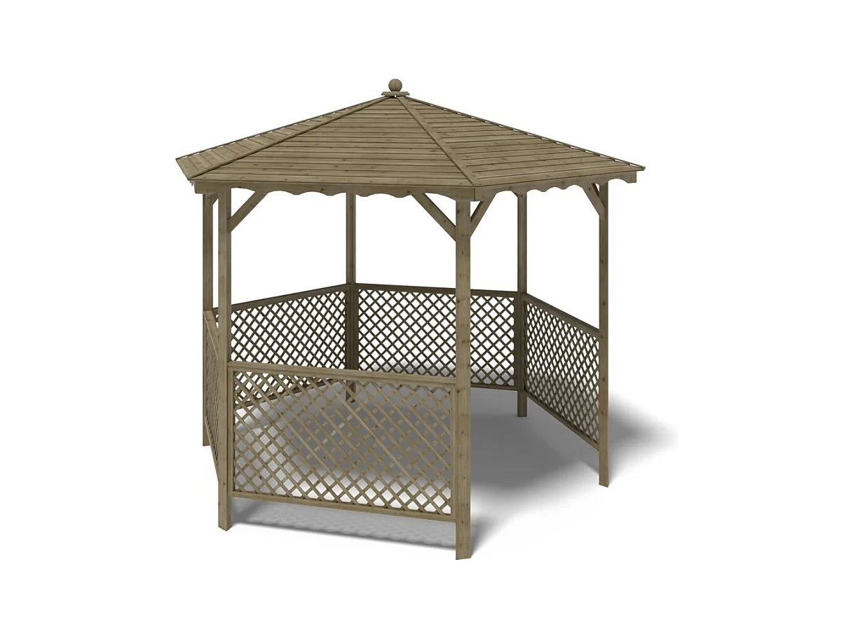 Gazebo da giardino tettoia parasole 3.38x2.79 m – Impregnato - ALT140 - ALTANKA
