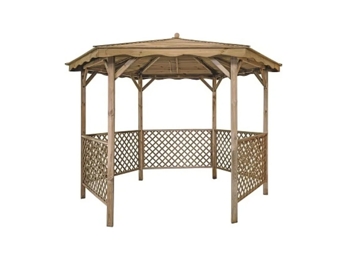 Gazebo da giardino tettoia parasole 3.38x2.79 m – Impregnato - ALT140 - ALTANKA