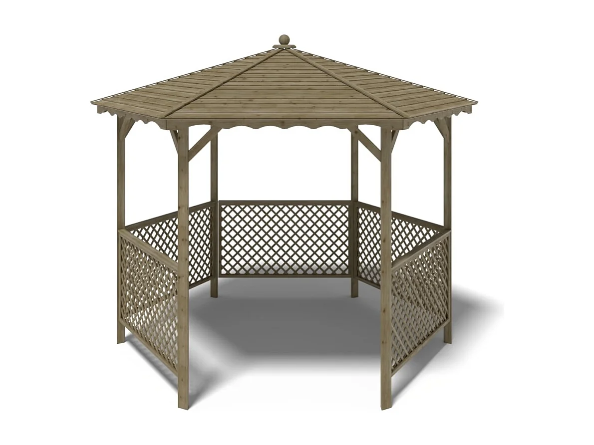 Gazebo da giardino tettoia parasole 3.38x2.79 m – Impregnato - ALT140 - ALTANKA