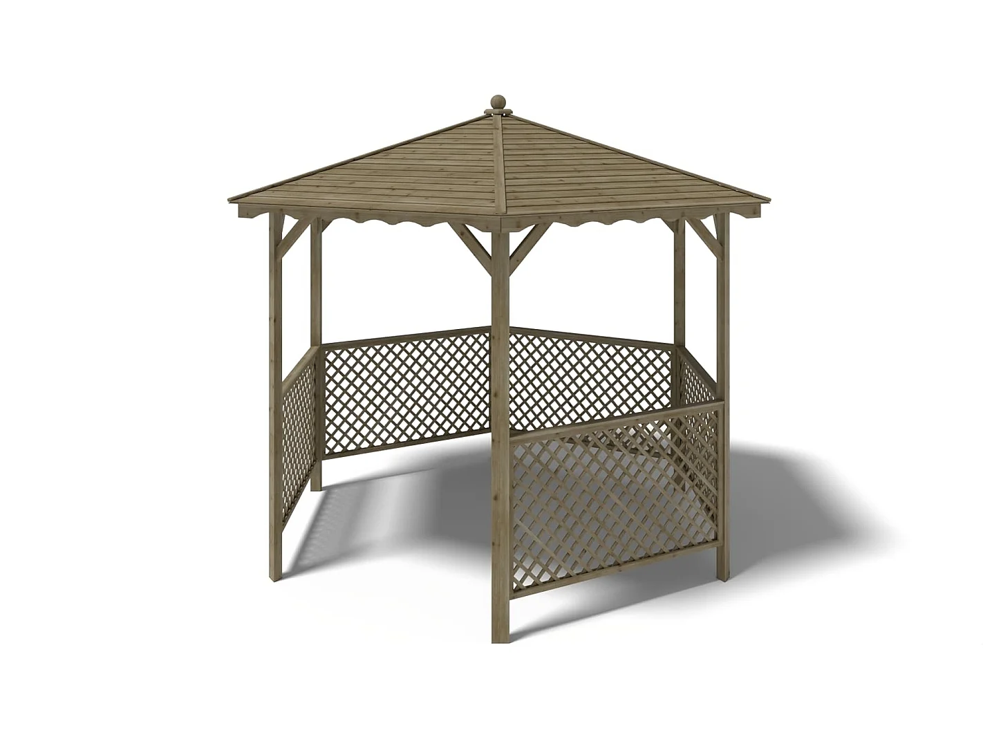 Gazebo da giardino tettoia parasole 3.38x2.79 m – Impregnato - ALT140 - ALTANKA