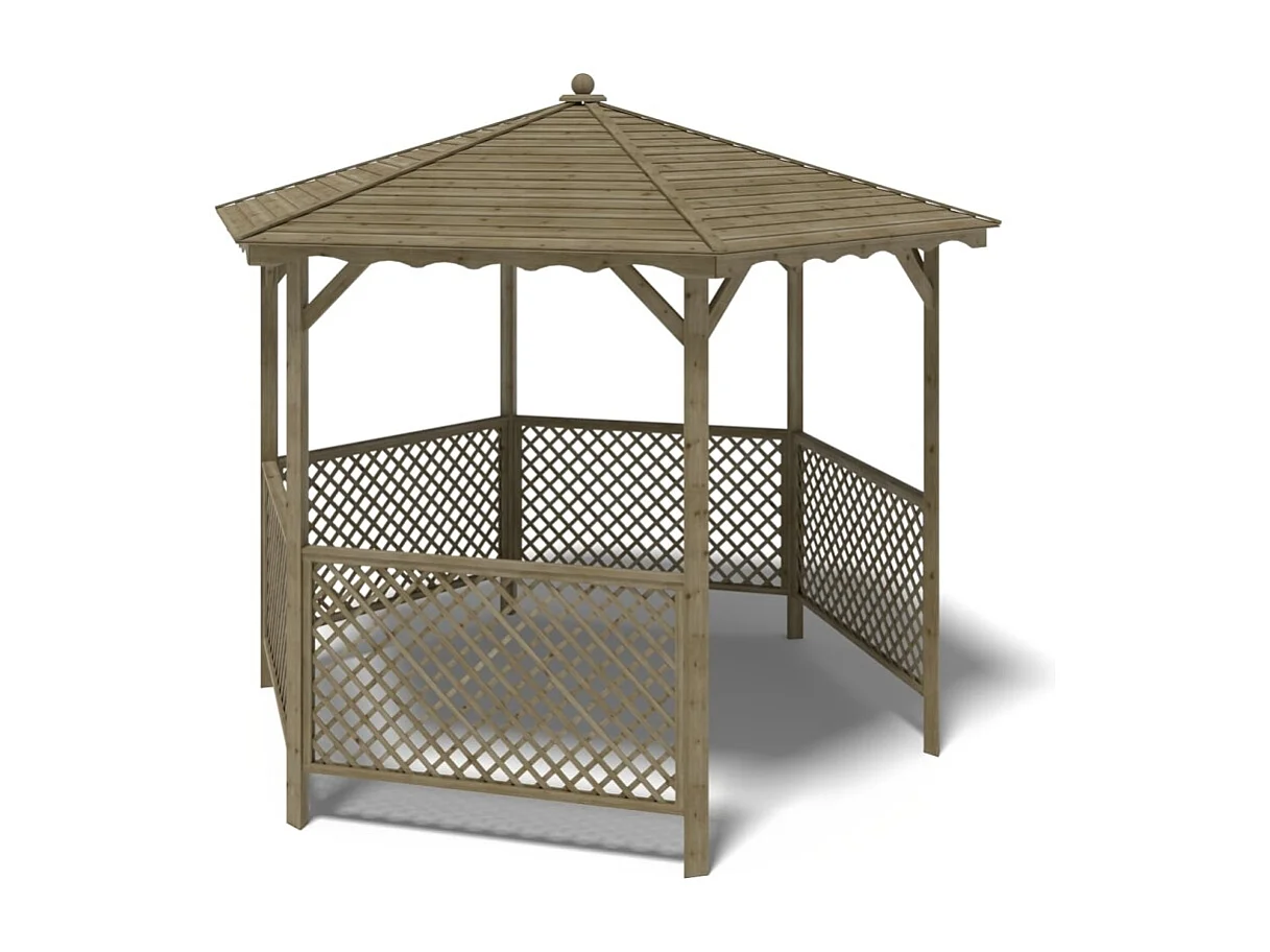 Gazebo da giardino tettoia parasole 3.38x2.79 m – Impregnato - ALT140 - ALTANKA