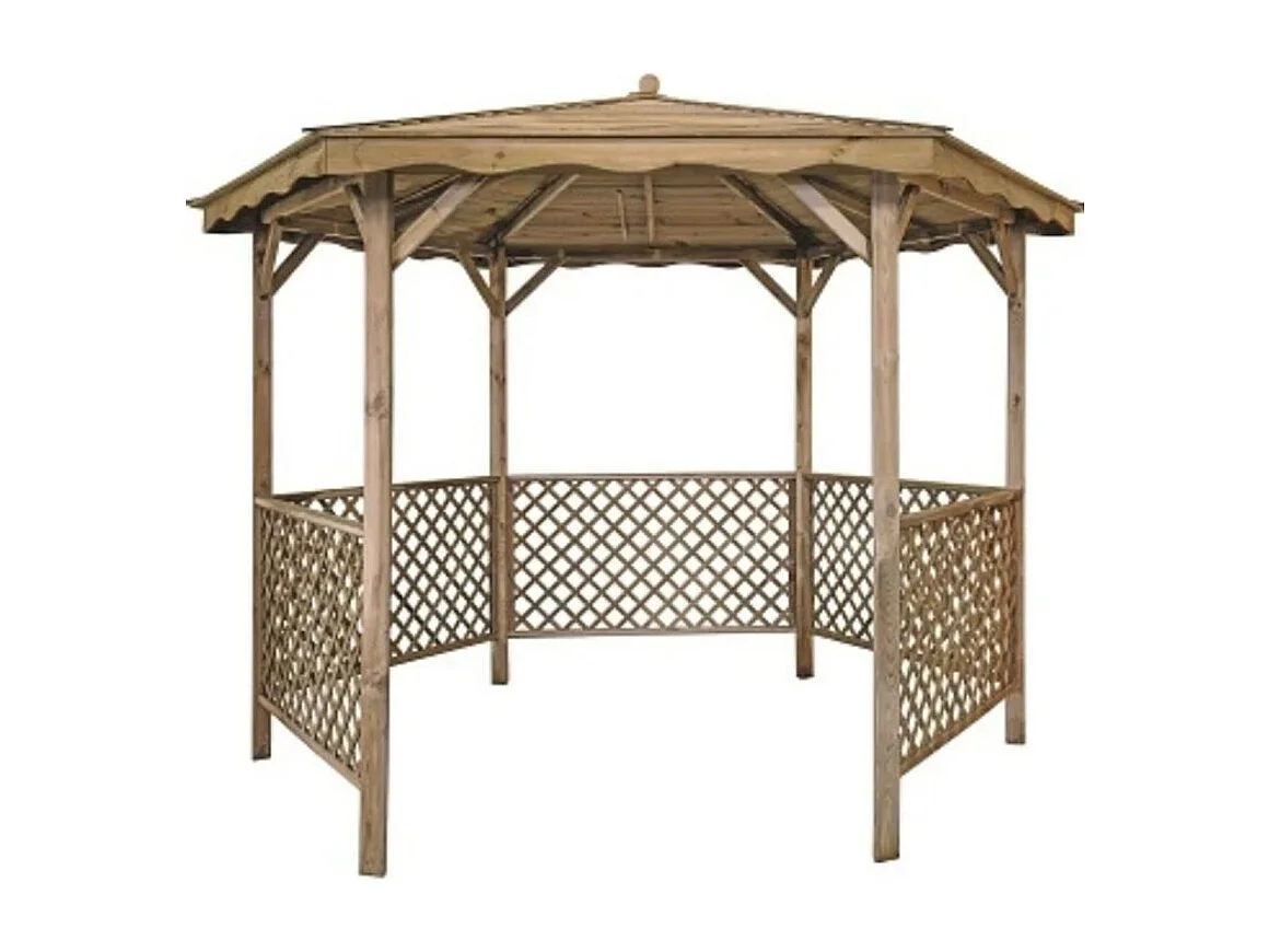 Gazebo da giardino tettoia parasole 3.38x2.79 m – Impregnato - ALT140 - ALTANKA