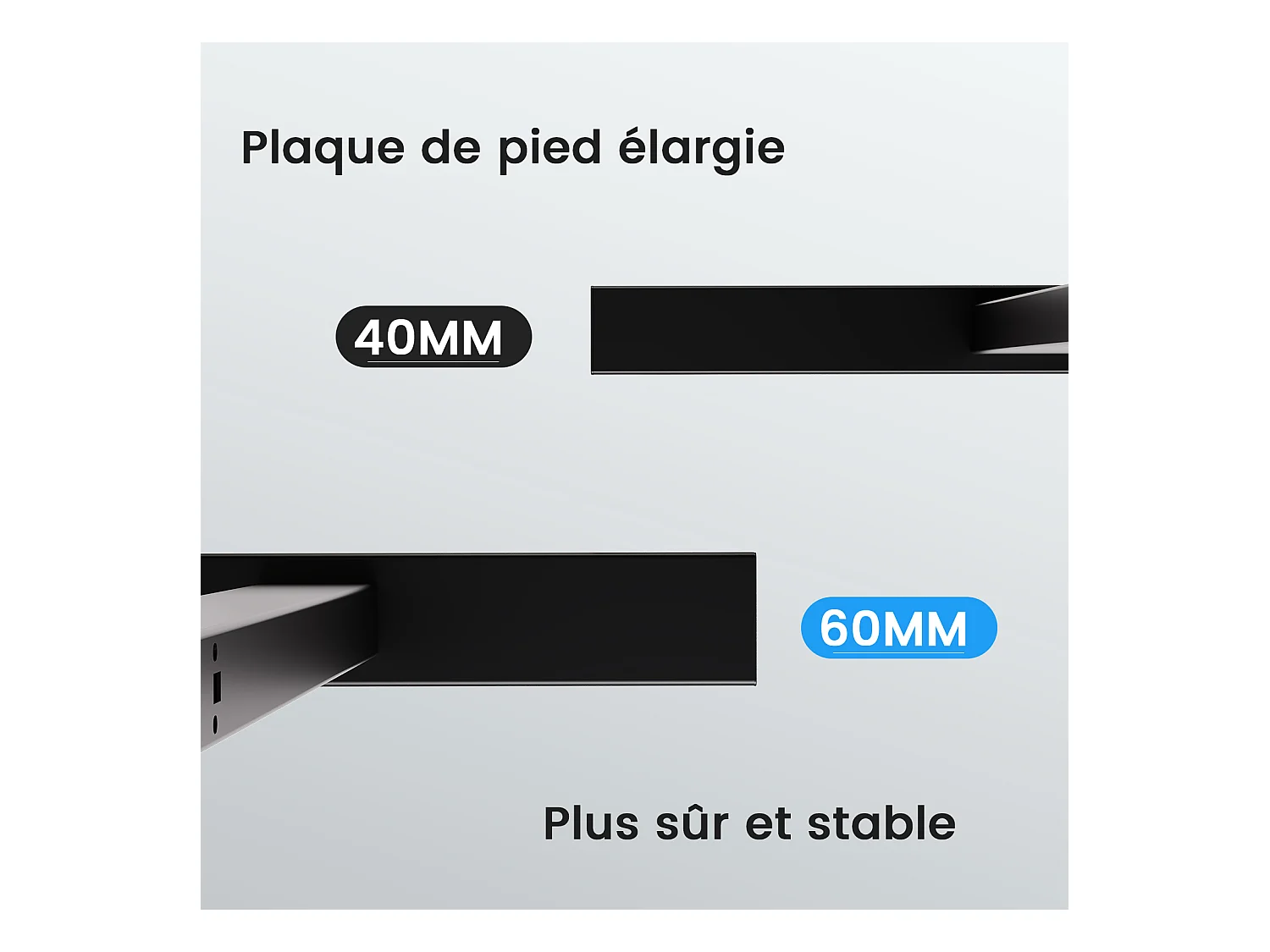 Homavo support de bureau réglable avec mémoire, rebond en cas de résistance, ports USB/Type-C, hauteur 69-117 cm.