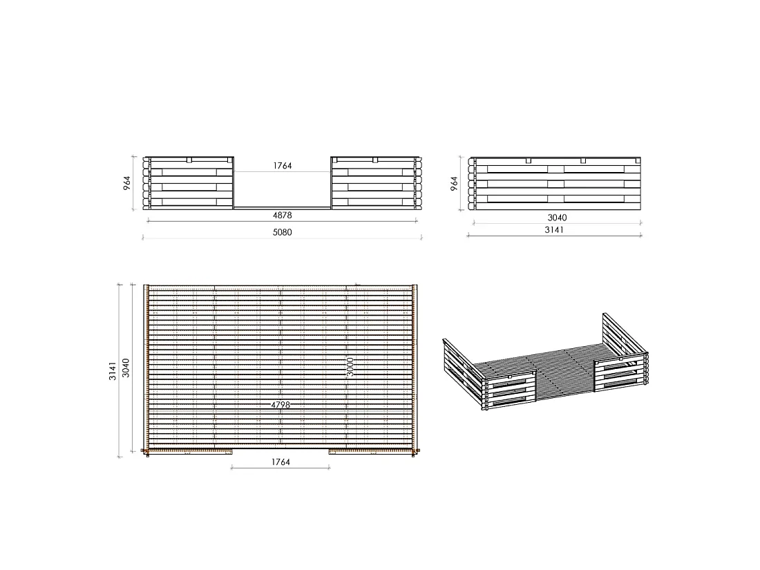 Veranda - 15 m2 - 5m x 3m - colore: naturale - DOM616 - ALTANKA