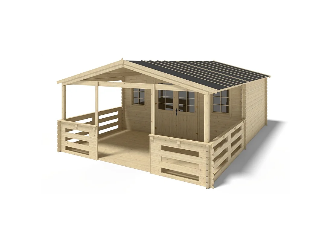 Veranda - 15 m2 - 5m x 3m - colore: naturale - DOM616 - ALTANKA