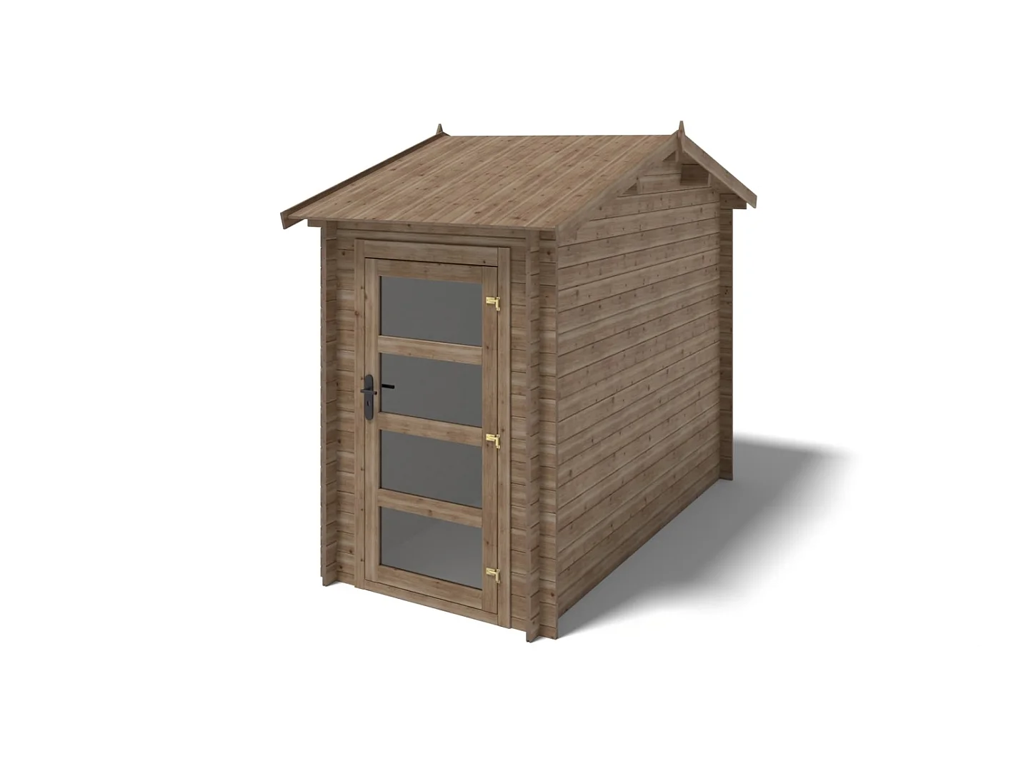 Casetta da giardino in legno – 1.50x3.00 m con estensione 1.50x2.76 m - 4.50 m² - DOM673+DOS194 - ALTANKA