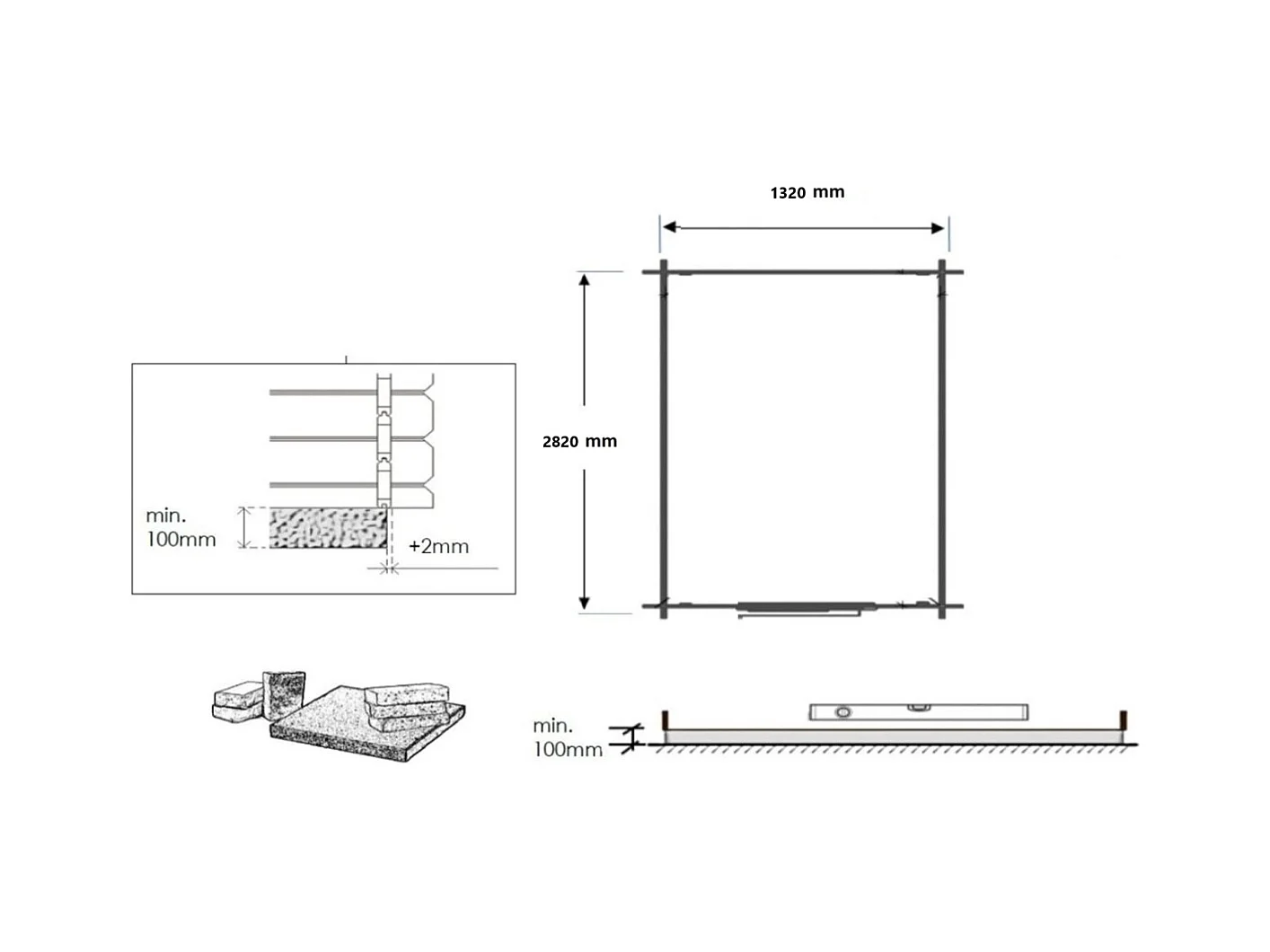 Casetta da giardino in legno – 1.50x3.00 m con estensione 1.50x2.76 m - 4.50 m² - DOM673+DOS194 - ALTANKA