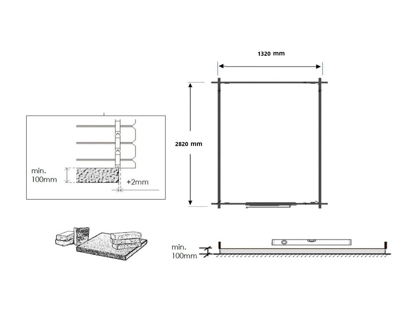 Casetta da giardino in legno – 1.5x3 m con estensione 1.5x2.76 m - 4.5 m² - DOM673+DOS194 - ALTANKA