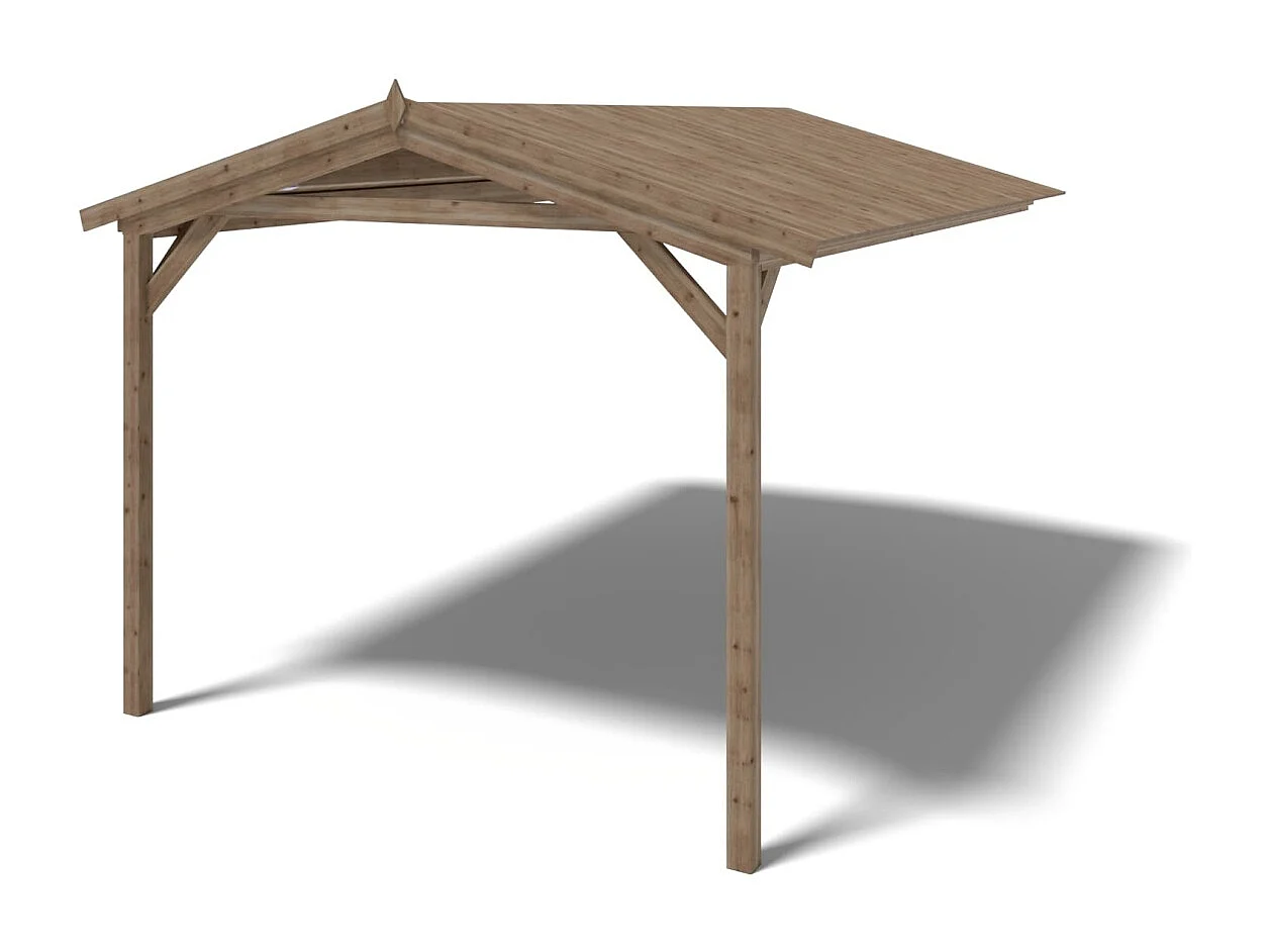 Casetta da giardino in legno – 1.5x3 m con estensione 1.5x2.76 m - 4.5 m² - DOM673+DOS194 - ALTANKA