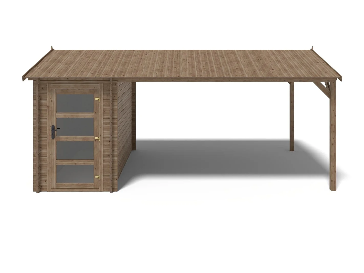 Casetta da giardino in legno – 1.5x3 m con estensione 1.5x2.76 m - 4.5 m² - DOM673+DOS194 - ALTANKA