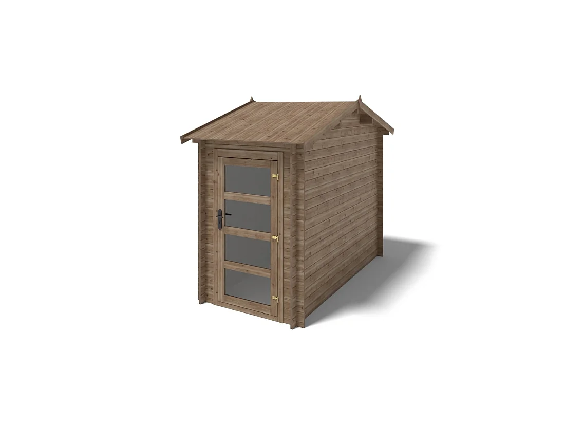 Casetta da giardino in legno – 1.5x3 m con estensione 4x2.76 m - 15.56 m² - DOM673+DOS194 - ALTANKA