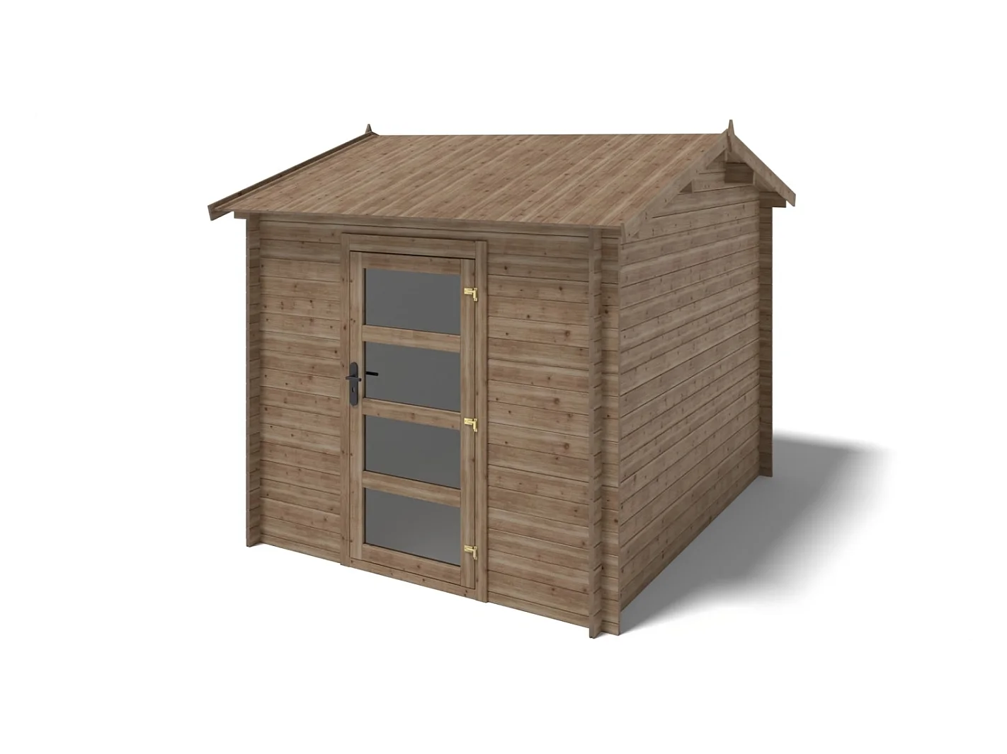 Casetta da giardino in legno – 2.50x3.00 m con estensione 2.50x2.76 m - 7.50 m² - DOM675+DOS194 - ALTANKA