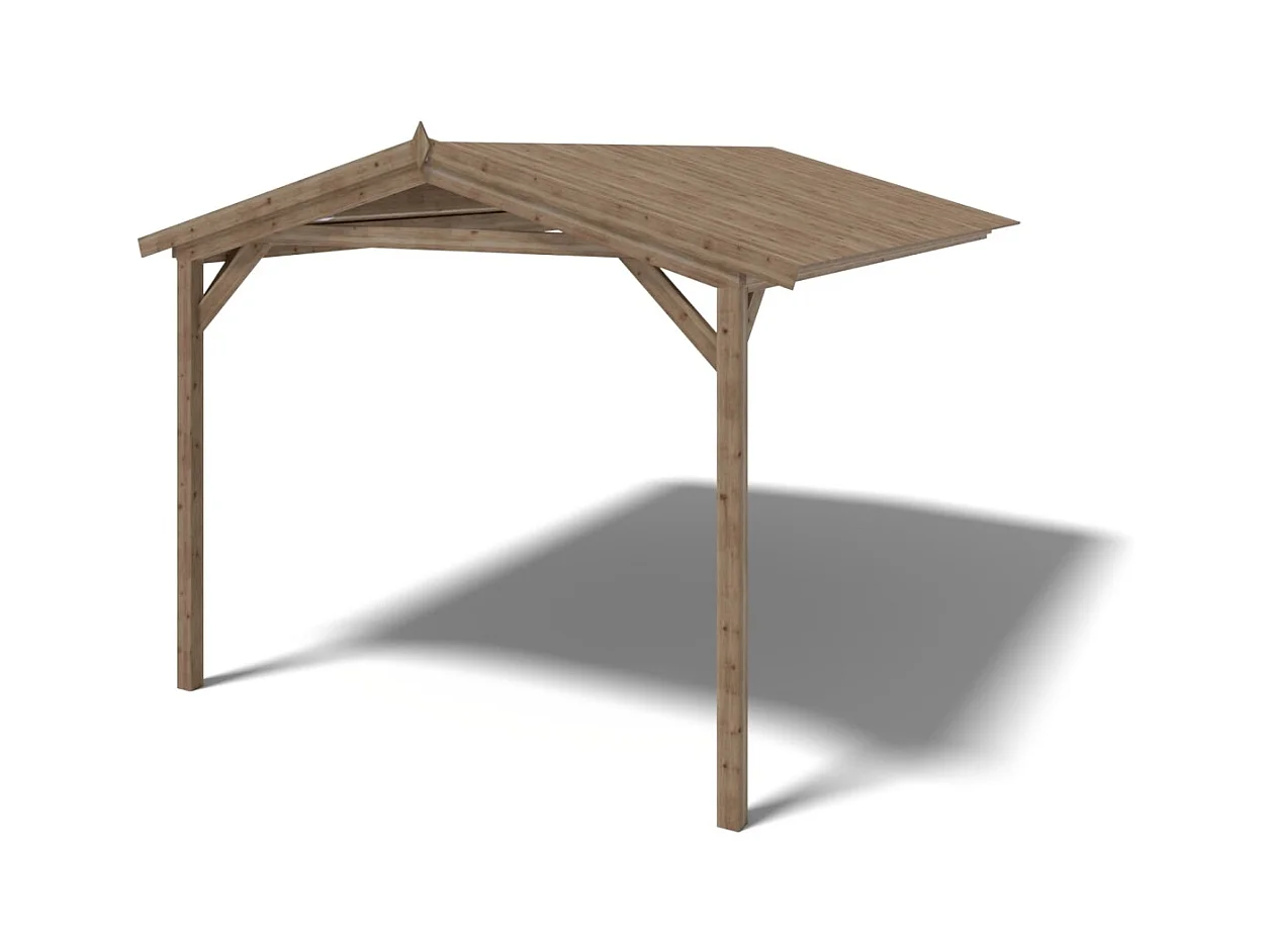 Casetta da giardino in legno – 2.50x3.00 m con estensione 2.50x2.76 m - 7.50 m² - DOM675+DOS194 - ALTANKA