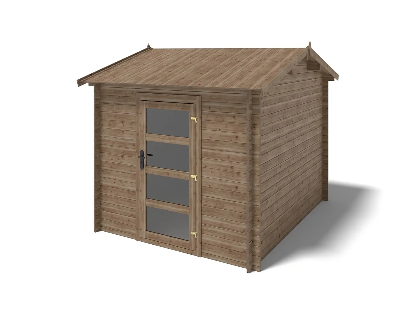 Casetta da giardino in legno – 2.5x3 m con estensione 2.5x2.76 m - 7.5 m² - DOM675+DOS194 - ALTANKA