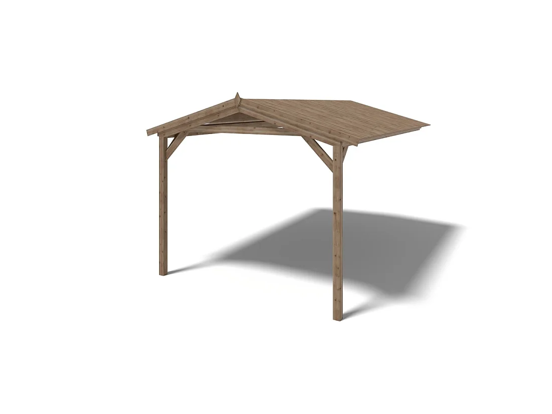 Casetta da giardino in legno – 2.5x3 m con estensione 4x2.76 m - 18.56 m² - DOM675+DOS194 - ALTANKA