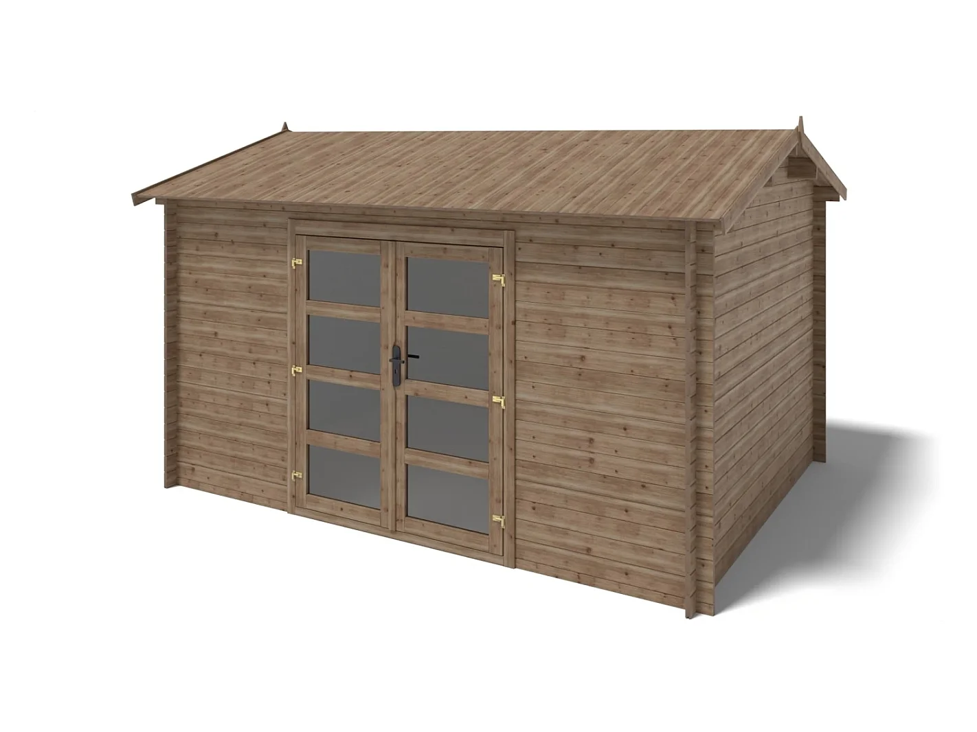 Abri de jardin en bois - 4x3 m avec extension de 4x2.76 m - 12 m² - Traité - DOM677+DOS194 - ALTANKA