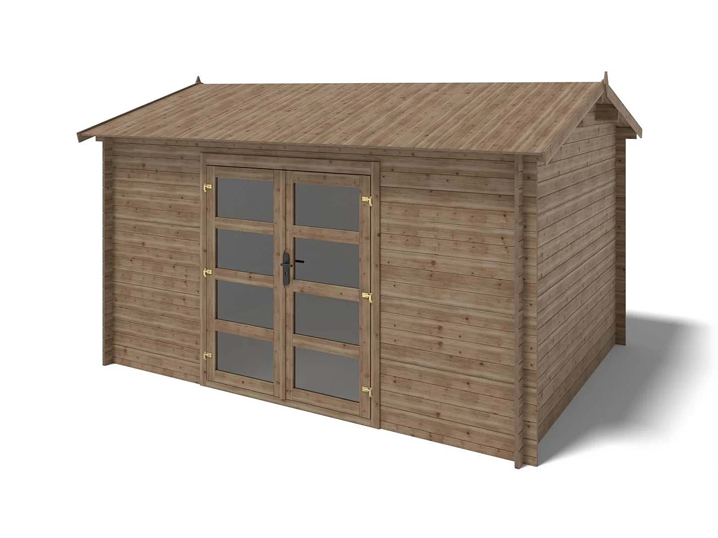 Casetta da giardino in legno – 4x3 m con estensione 4x2.76 m - 12 m² - DOM677+DOS194 - ALTANKA