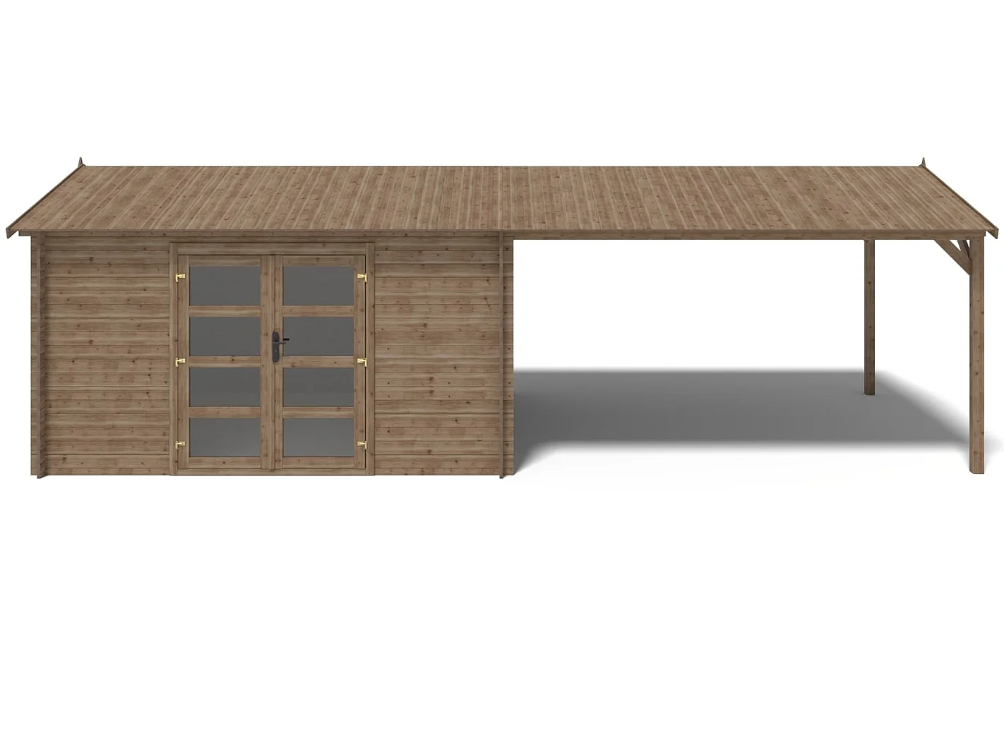 Casetta da giardino in legno – 4x3 m con estensione 4x2.76 m - 12 m² - DOM677+DOS194 - ALTANKA