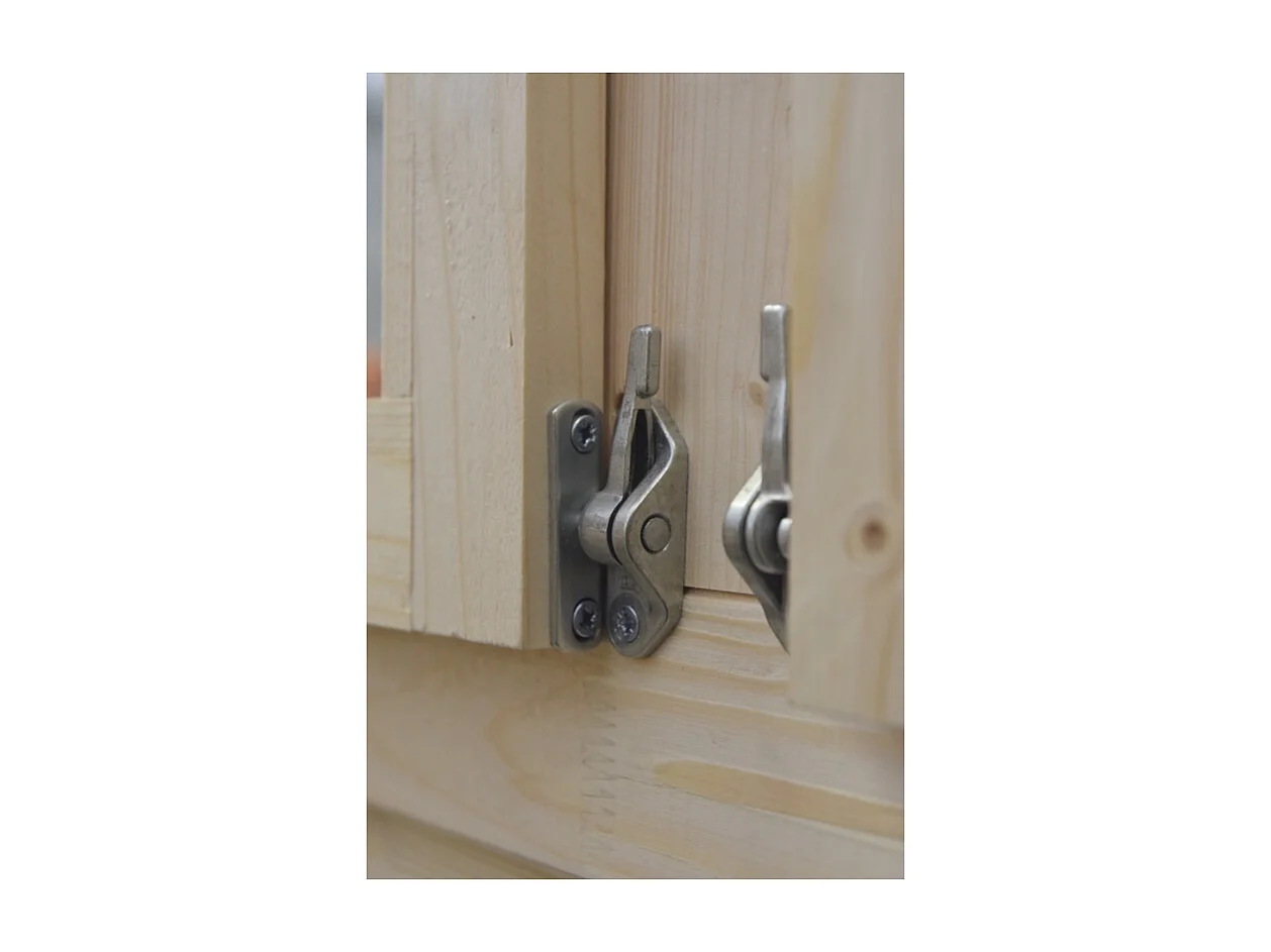 Casetta da giardino in legno con veranda e tettoia - 54m2 - 6x6m - 40mm - colore: naturale - DOM749+DOM556+DOM558+POD04 - ALTANKA