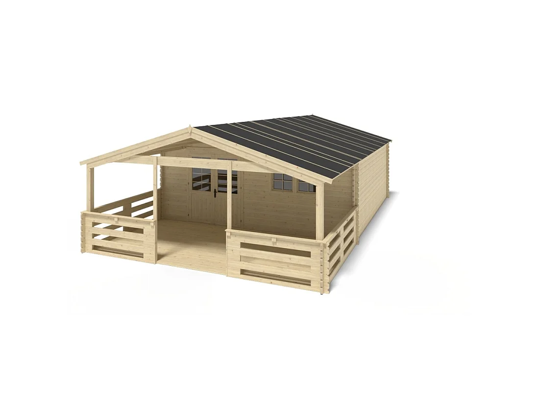 Veranda - 18 m2 - 6m x 3m - colore: naturale - DOM558 - ALTANKA