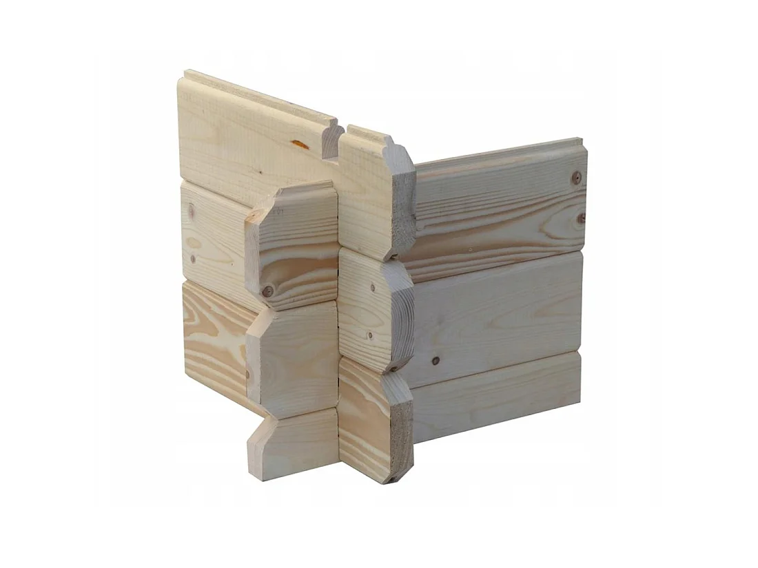 Terrasse en bois avec balustrade pour abri en bois - 8m2 - 4m x 2m - couleur: naturel - DOM18 - ALTANKA
