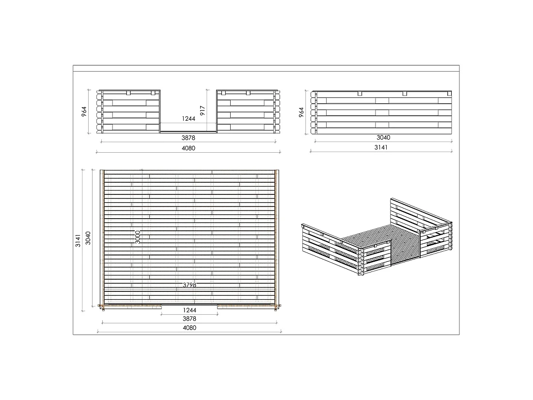 Veranda - 12 m2 - 4m x 3m - colore: naturale - DOM548 - ALTANKA