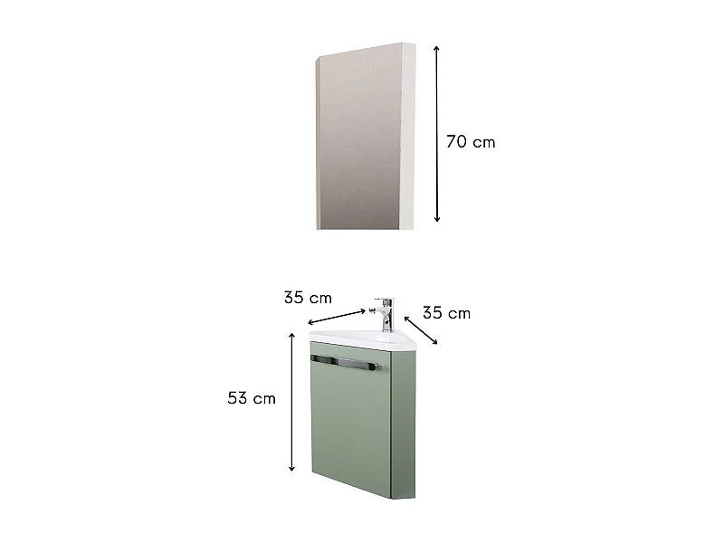 Lavabo angolare SKINO + mobile bagno