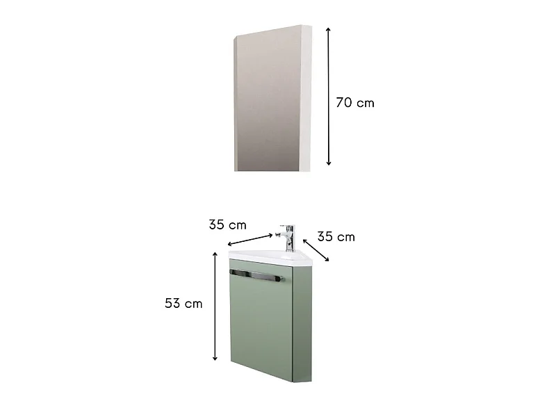 Lavabo angolare SKINO + mobile bagno