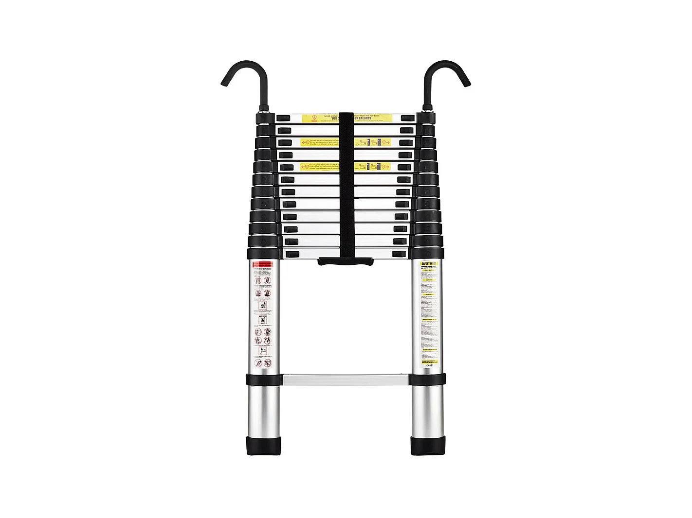 Échelle Télescopique 3,8M en Aluminium Bricolage Pliable, Charge Maximale 150kg