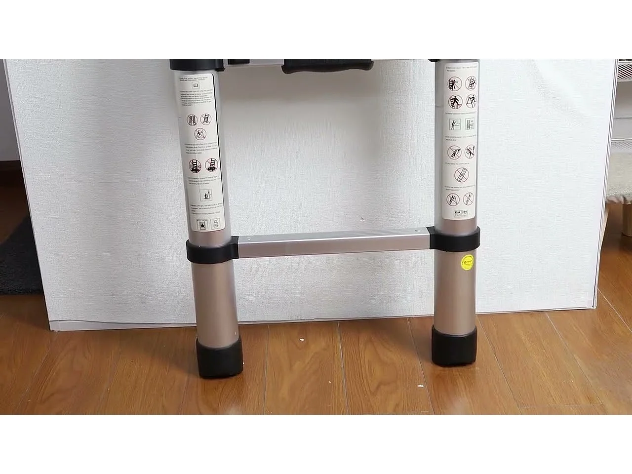 Échelle Télescopique 3,8M en Aluminium, Échelle extensible avec crochets amovibles, Charge Maximale