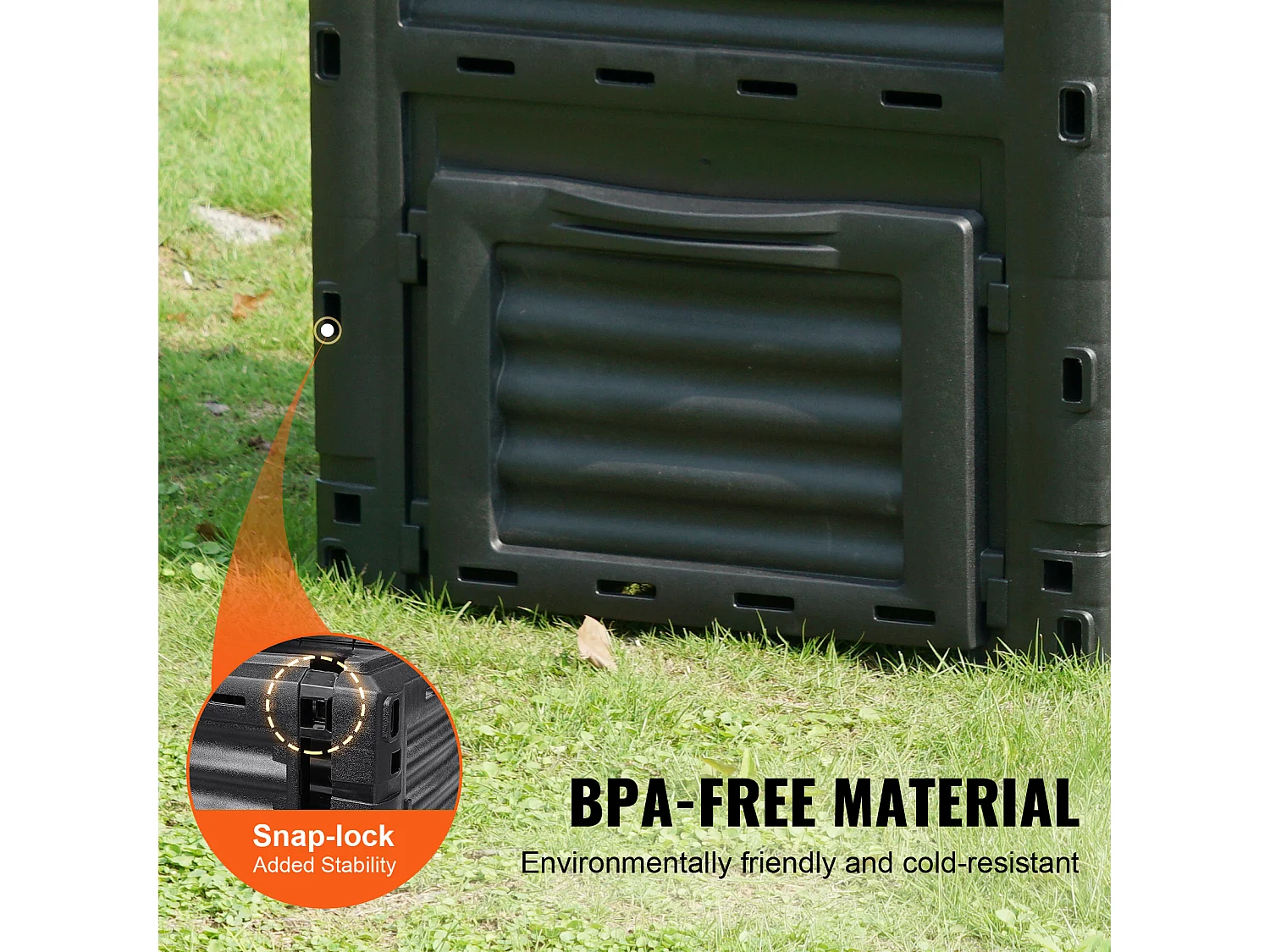 Conteneur de Compost pour Jardin SucceBuy, 300 L, Composteur Sans BPA, Grand, Facile à Ensemencer