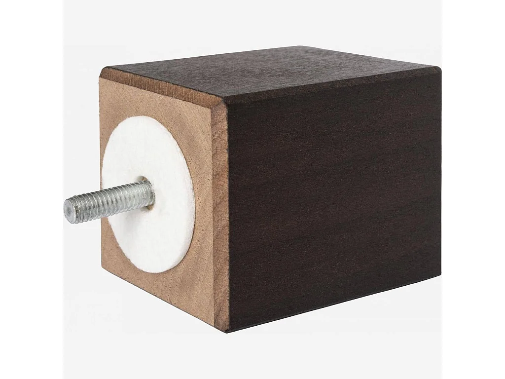 Habitat - Set de 4 pieds de lit universels cubiques en hêtre -  8,5 cm - Noir - Quatro