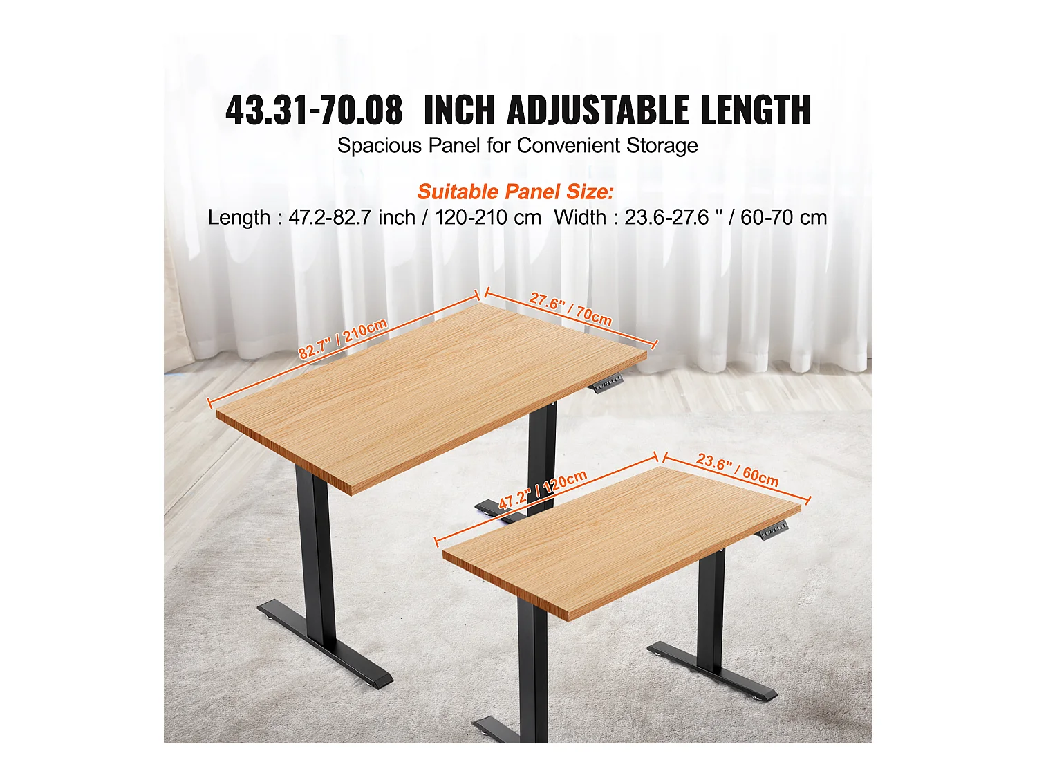 Cadre de Bureau SucceBuy Debout Électrique à Double Moteur,Base de Poste de Travail Ergonomique pour Maison, Bureau, Noir