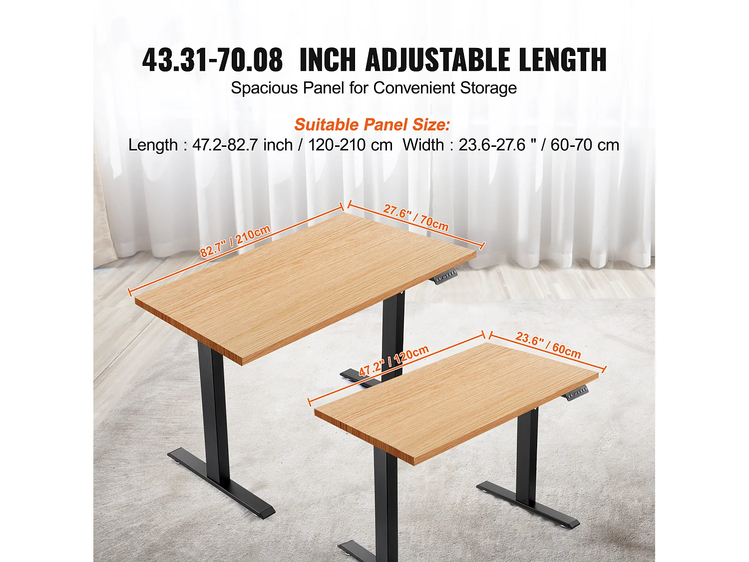 Cadre de Bureau SucceBuy Debout Électrique à Double Moteur,Base de Poste de Travail Ergonomique pour Maison, Bureau, Noir