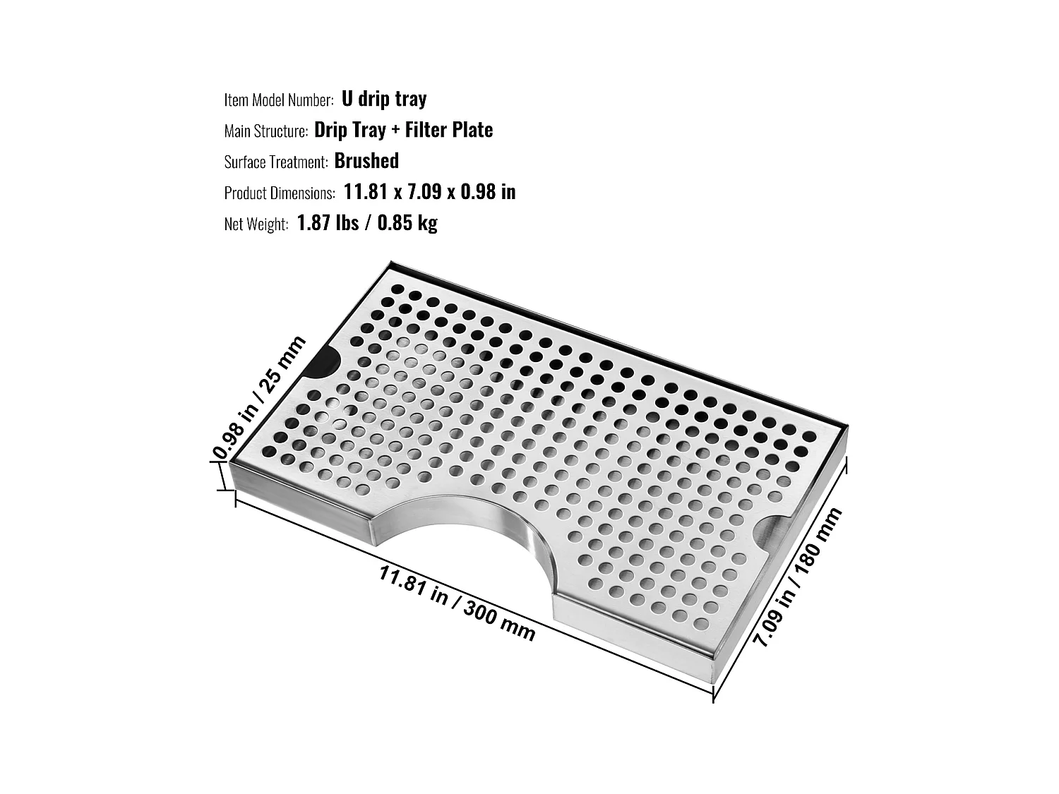 Plateau Égouttoir SucceBuy pour Colonne à Bière en Acier Inoxydable 304, Ce Plateau d'Égouttage de Bière est un Incontournable pour tout Bar